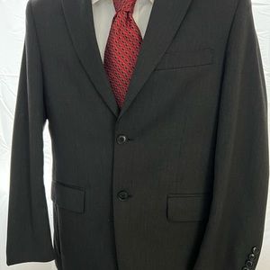 jones new york mens sport coat blazer jacket 36S Gray 2 Button 2 Vent  Wool